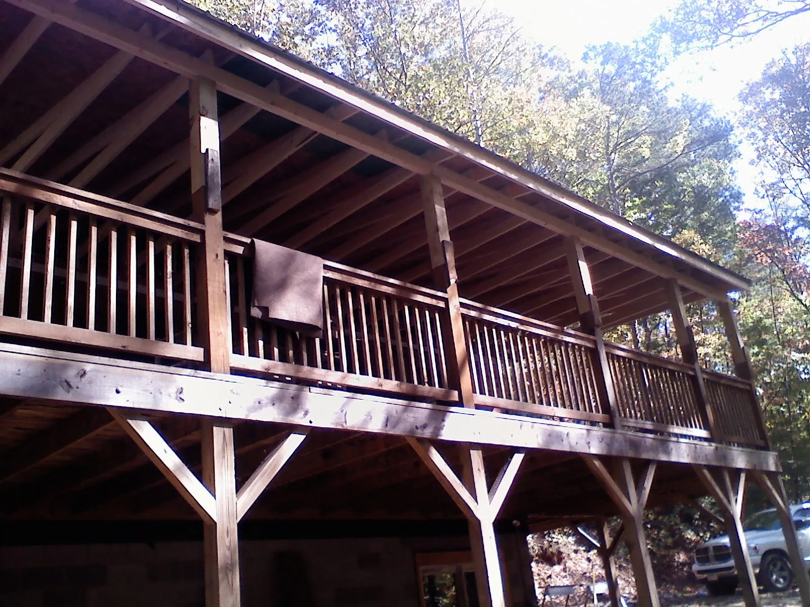Timber framing under a new elevated porch and deck — Roof Leak Repair in Mechanicsville by Roofing Brothers